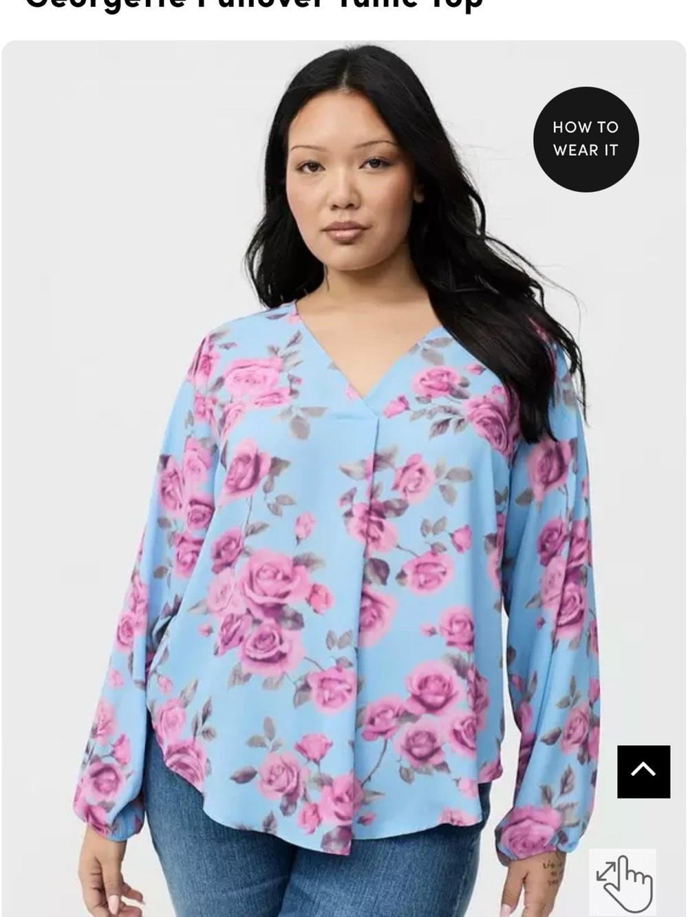 Torrid Floral V-Neck Long-Sleeve Tunic.